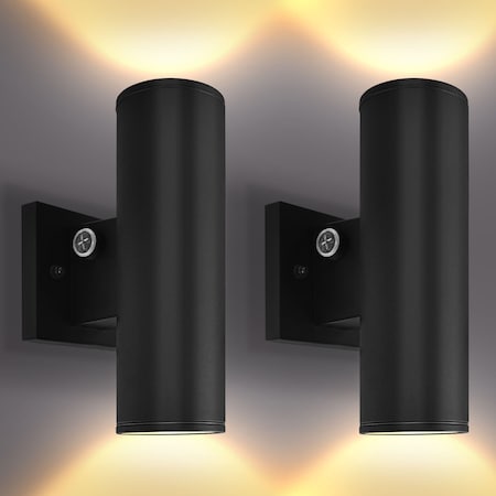 Luxrite Dusk to Dawn LED Wall Lights 10in up or Up and Down Light 3CCT 3000K-5000K 12/15/18W IP65 ETL, 2PK LR40336-2PK